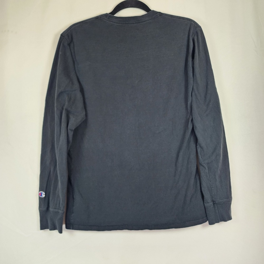 CHAMPION Authentic Athleticwear Men's Black Script Logo Crewneck Shirt SZ M - Picture 5 of 8
